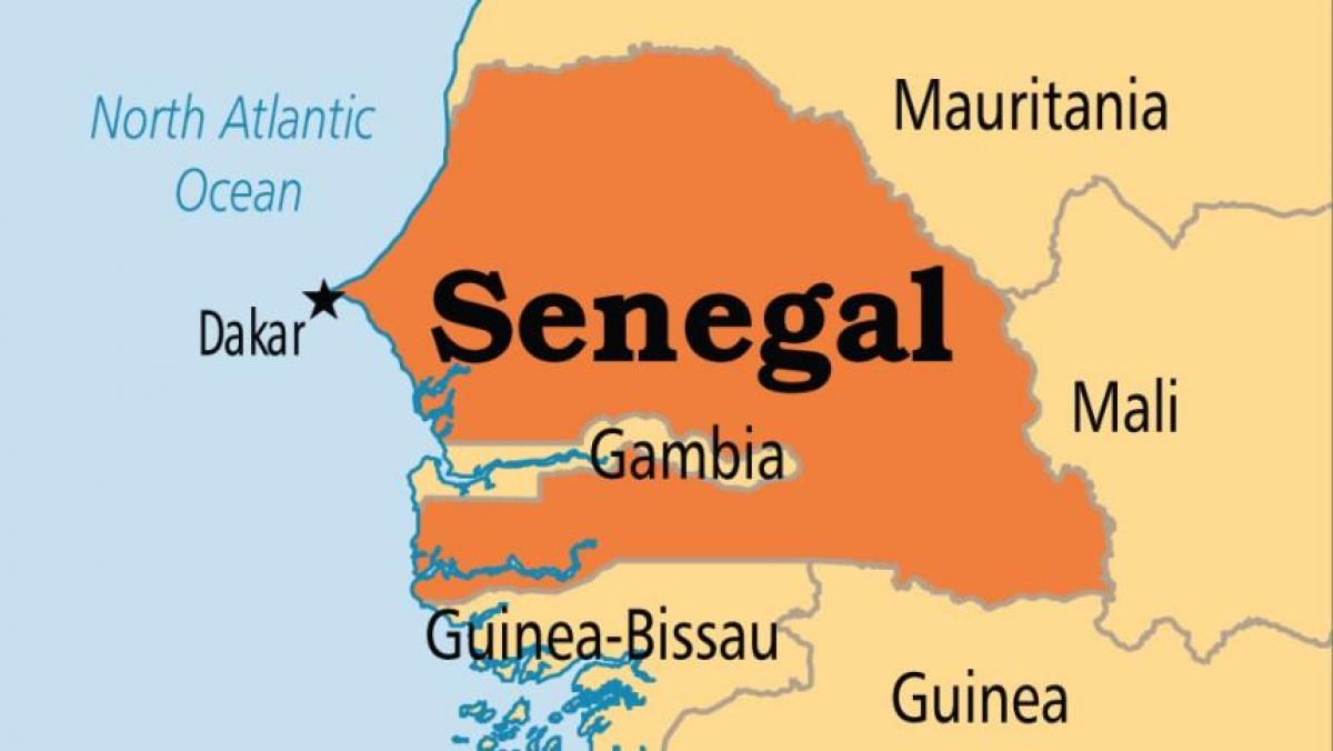 kart av dakar i Senegal