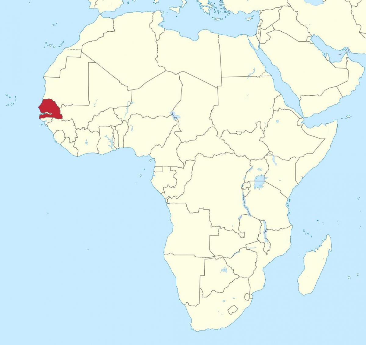 Senegal på kart over afrika